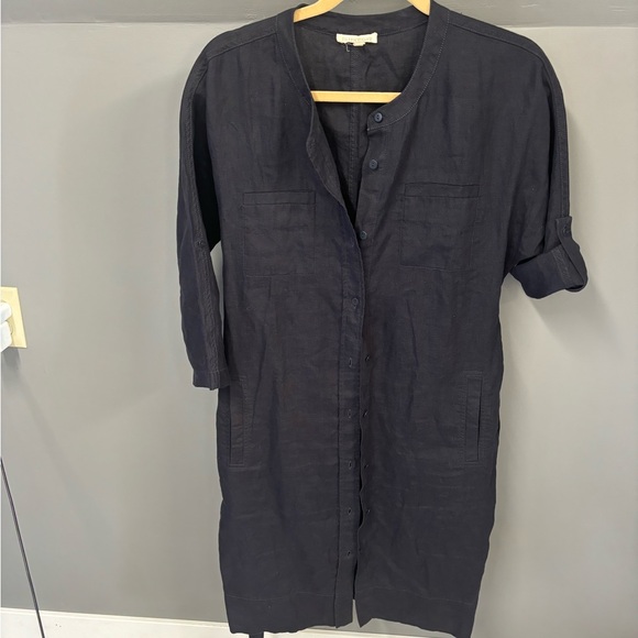 Eileen fisher linen belted dress